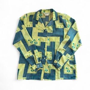 Vintage 80s/90s Geometric Button Down Shirt – Fashion Star Made in USA